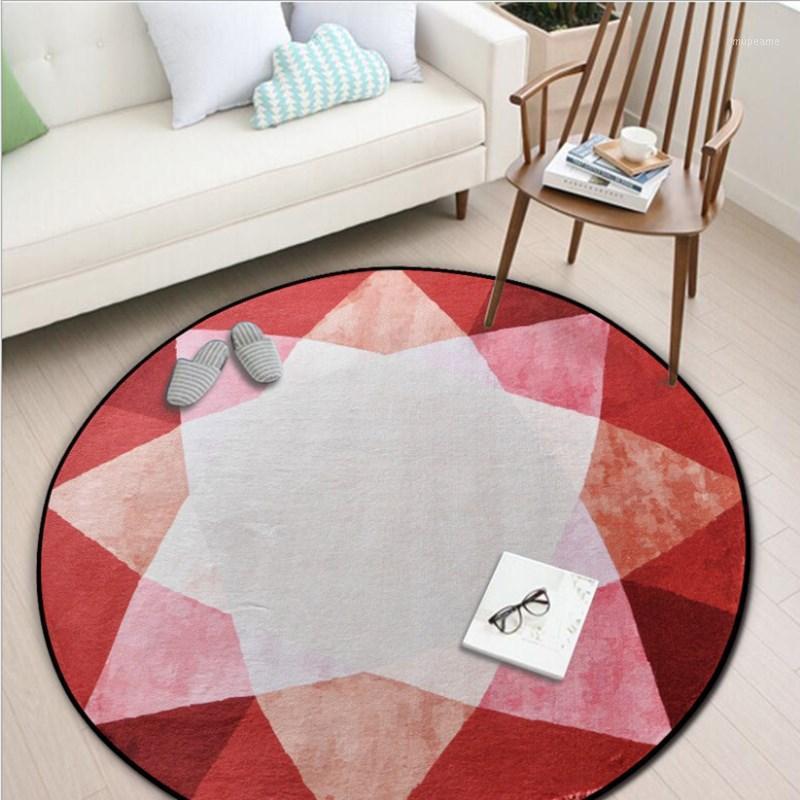 

Geometric Round Carpet Entrance Door Porch Bedroom Door Mats Children's Room Round Carpet Computer Room Mat1
