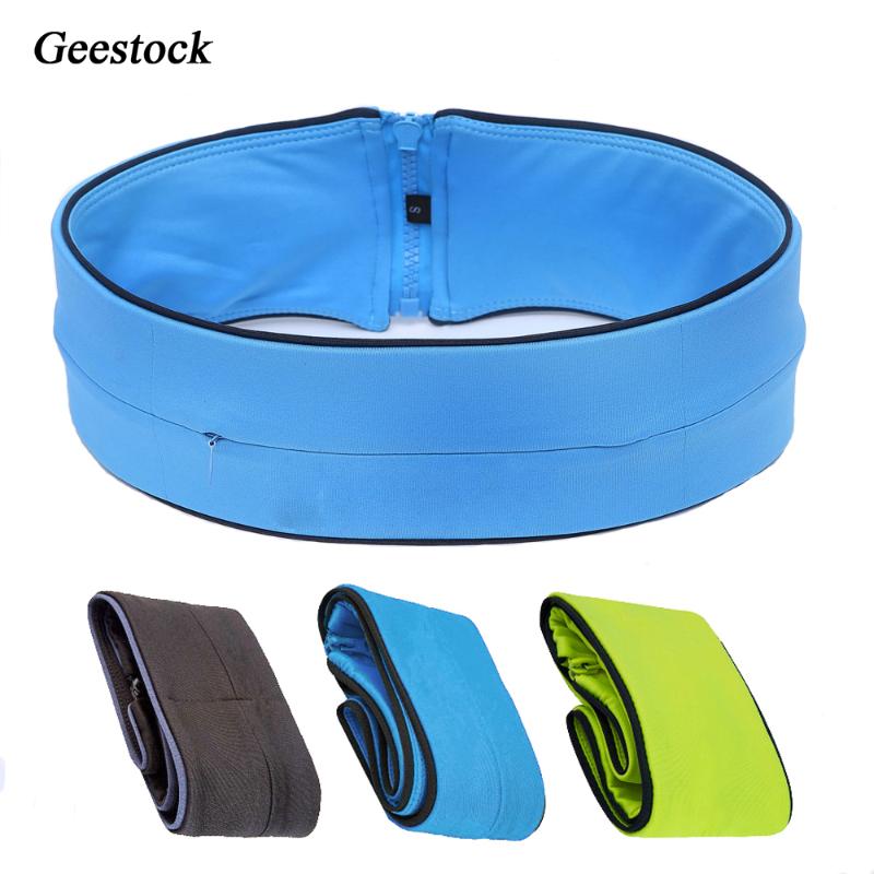 

Geestock Running Waist Bags Men Women Sports Elastic Jogging Gym Fanny Pack Invisible Cell Phone Money Wallet Fanny Pack, Sky blue