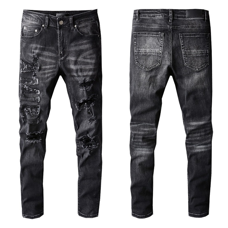 

2022 Luxurys Designers Jeans Distressed France Fashion Pierre Straight Men's Biker Hole Stretch Denim Casual Jean Men Skinny Pants Elasticit., 689