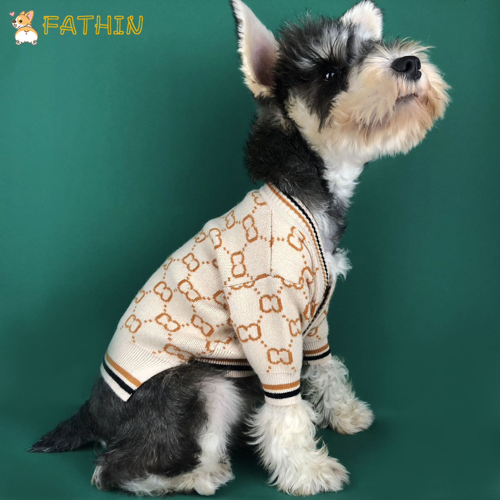 

FATHIN Soft Dog Sweater Classic Pet Outfit Costume Fashion Sweater For Schnauzer Bulldog Puppy Clothes S-XL 201030