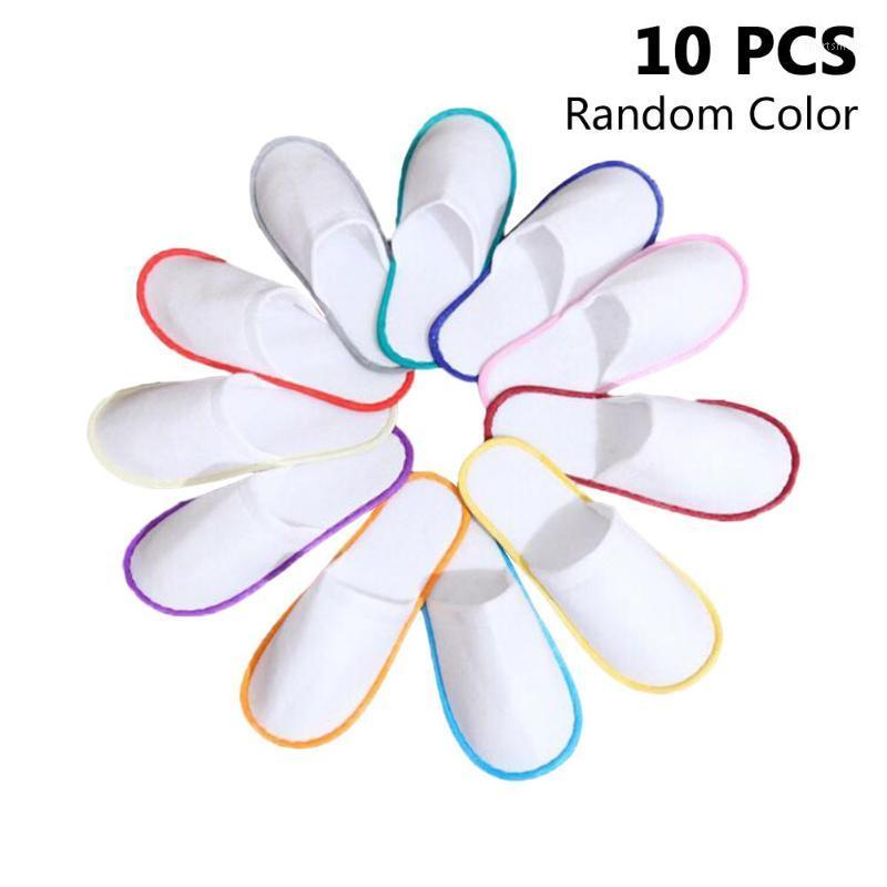 

10 Pairs Spa Hotel Guest Slippers Open Toe Disposable Slippers for Women Men1