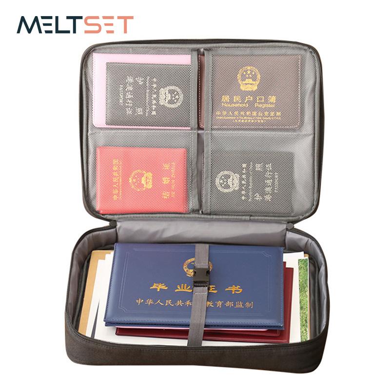 

Document Ticket Bag Zipper File Document Bag Certificates Files Organizer for Home Travel Handbag Card Holder Large Capacity