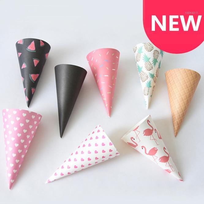 

20pcs Ice Cream Holder Cone Flowers Wrapping Paper Bouquet Gift Packaging Paper Flower Cones Bouquet Party Wedding Decoration1