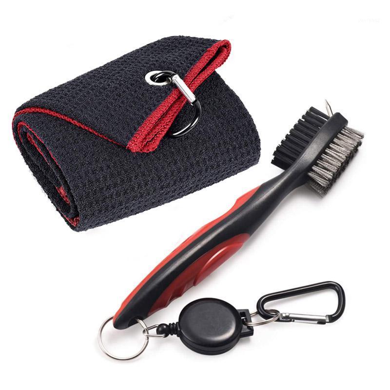 

Golf Towel Brush Tool Kit with Club Groove Cleaner Retractable Extension Cord and Clip golf brush1