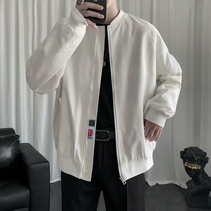 

2021 Spring Men's Coat and Autumn Korean Flow Hong Kong Style Loose Ins Fashion Beautiful Leather Jacke 1ocu, Red