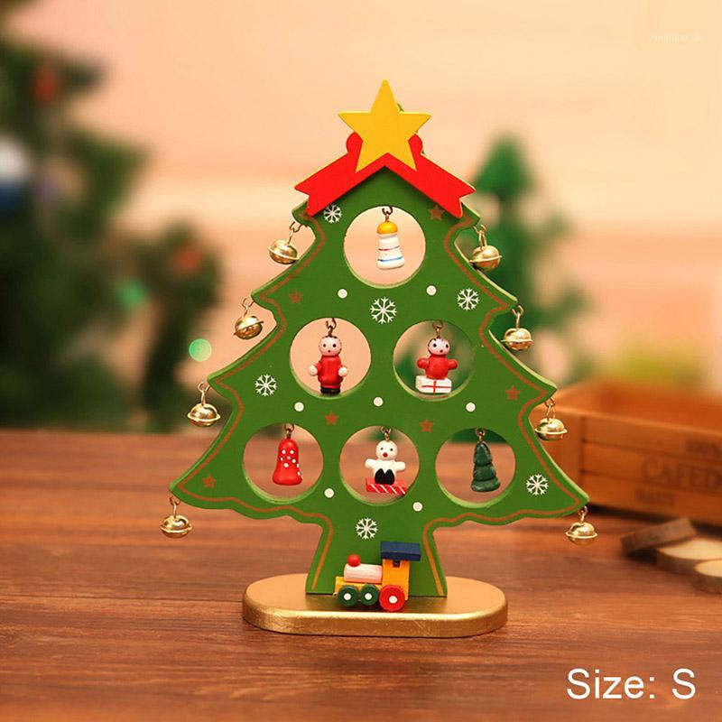 

DIY Wooden Christmas Ornaments Festival Party Xmas Tree Table Desk Decoration Toy Hanging LED Christmas Tree1