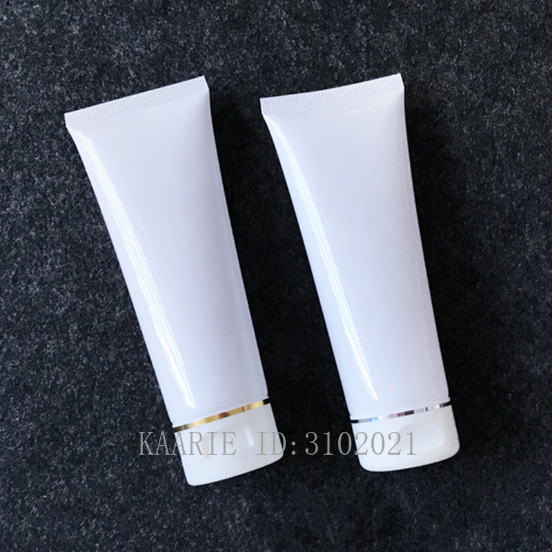 

100ml Golden/sliver Edge White Soft Hose Tubes Hand Facial Cream Empty Squeeze Tube Shampoo Lotion Refillable Bottles