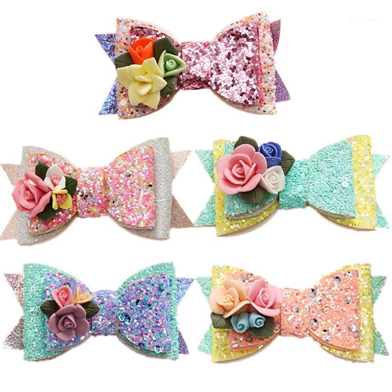 

Sparkly Glitter Hair Bows Flower Sequins Hair Clips for Girls Princess Birthday Party Headwear Gift School Outfit Accessories1