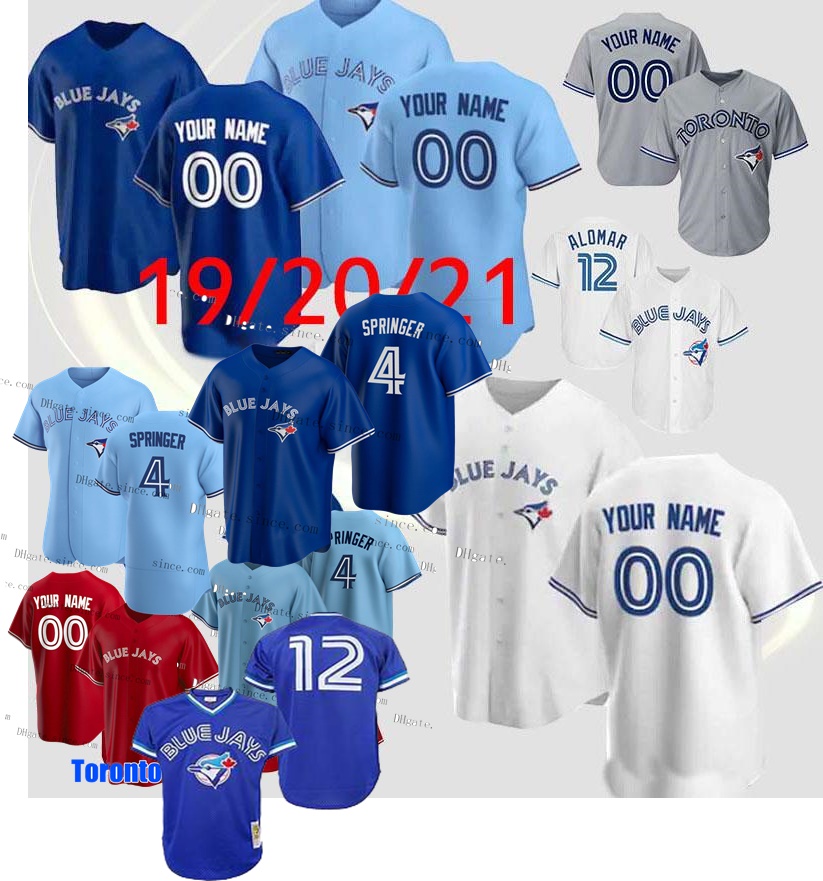 

George Springer Toronto Vladimir Guerrero Jr. Blue Jays Jersey Roberto Alomar Carter Randal Grichuk Smoak Royal Stroman baseball Top Quality, Mens cool grey