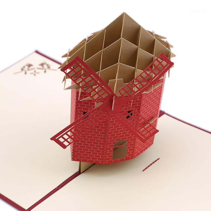 

3D UP Cards Dutch Windmills Birthday Card Anniversary Gifts Postcard Wedding Invitations Souvenir Greeting Cards1