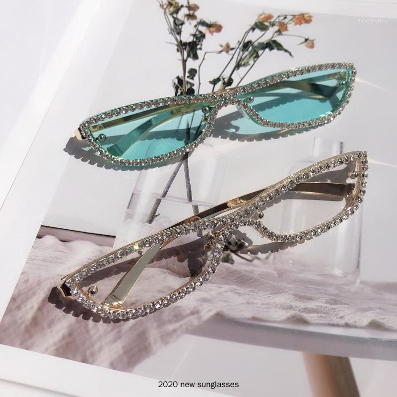 

Fashion Diamond Small Punk Sunglasses Men Women New Personality Irregular Square Ladies Vintage Clear Blue Eyeglasses UV400 NX1