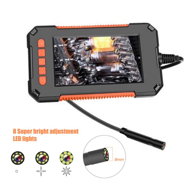 

Video endoscope 8mm Lens 2m/5m/10m Waterproof Hard Cable Inspection HD1080P Camera Borescope 8 LED Lights car endoscope endoskop
