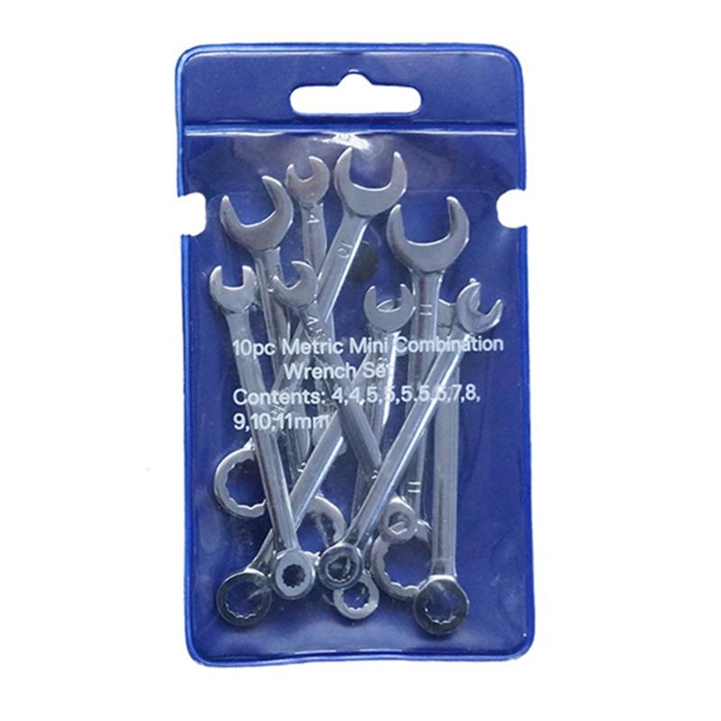 

10PCS Mini Combination Small Wrench Engineer Spanner Hardwares 4-11mm Metric Set Durable Multifunction Hand Tool