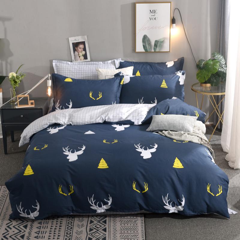 

3/4pcs Girl Boy Nordic style Pure Cotton Bed Cover Set Duvet Cover Adult Child Bed Sheets and Pillowcases Comforter Bedding Set, Rumu035