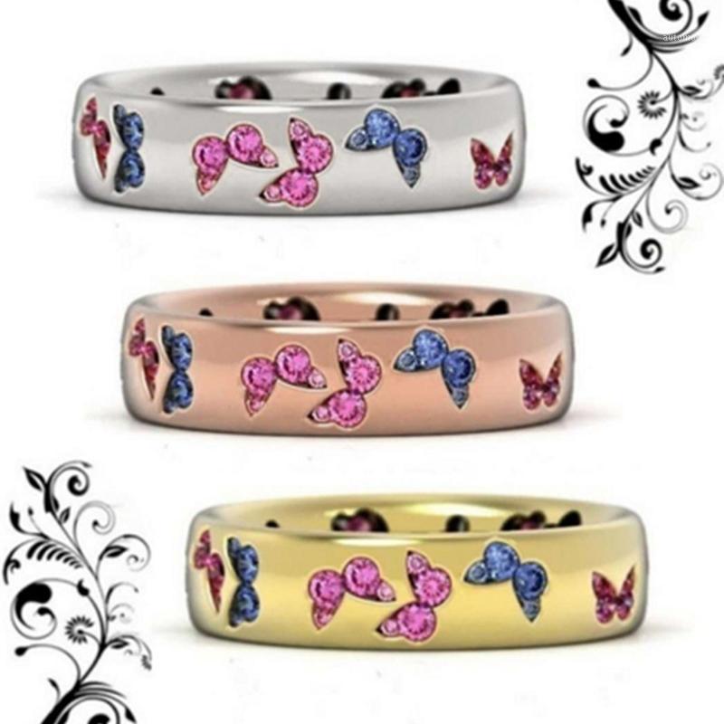 

Fashion Butterfly Colorful Engagement Ring Luxury Multicolor Zircon Wedding Rings For Women Boho Valentine's Day Jewelry1