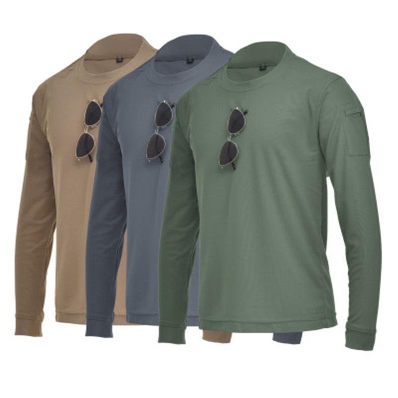 

Men Camping Shirts Long Sleeve Men Outdoor Tops Quick Dry Army Tactical Tee Shirt Muliti Colors Workout T-Shirts -XXXL