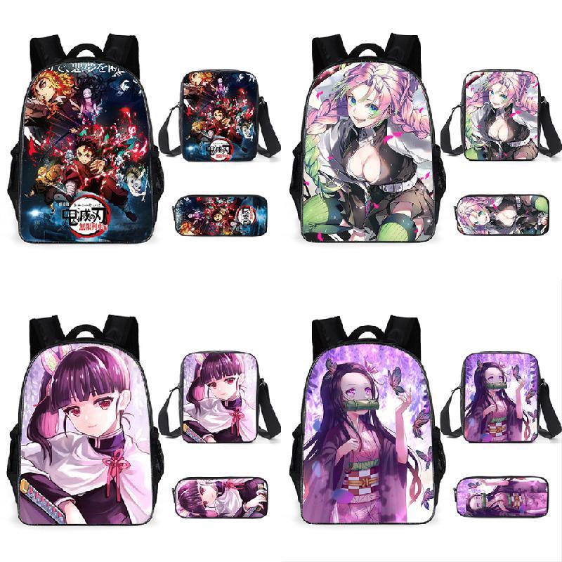 

Devil's Blade Cartoon Manga Anime Peripheral Schoolbag Demon Slayer Kimetsu No Yaiba Nezuko Children Student Storage Backpack 201117