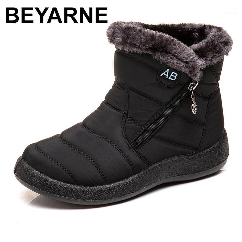 

BEYARNE Women Boots Winter Boots Winter Snow Waterproof Women's Mother's Plush Cloth Keep Warm Cotton Shoes Woman1, Black