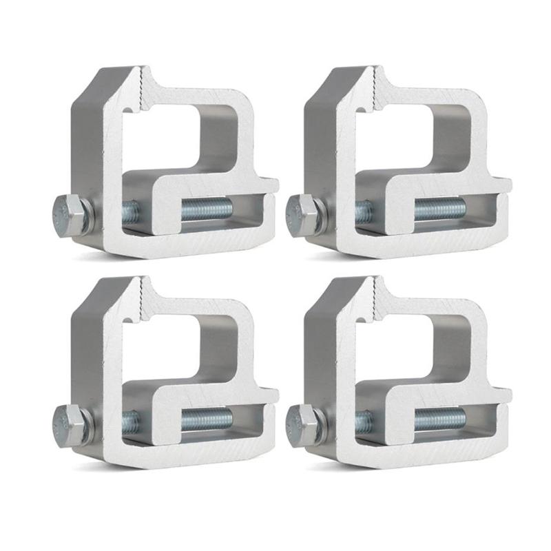 

4 PCS Universal Truck Cap Topper Camper Shell Mounting Clamps Heavy Duty Aluminum Silver