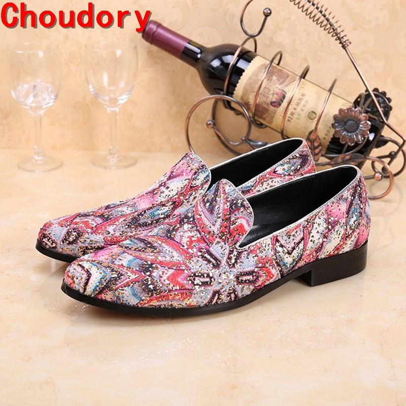 

classic style Painting graffiti mix colors men loafers blue flats formal mens dress shoes slip on mariage plus size shoe lasts, As picture