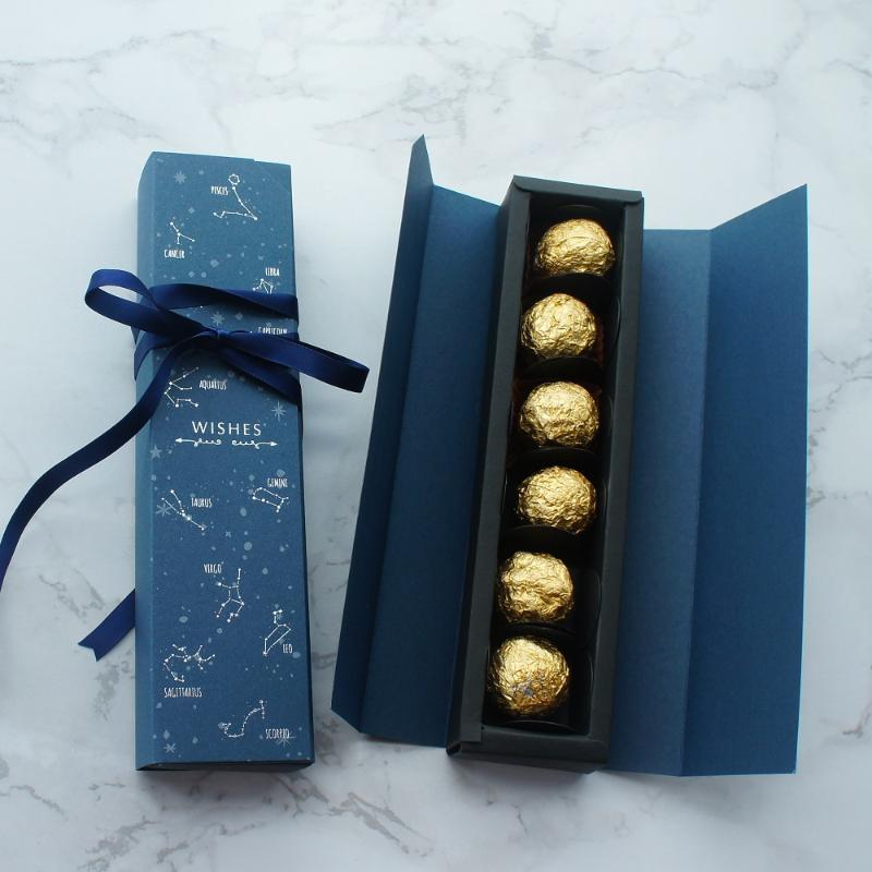 

22.5*4*3.5CM Blue Silver Zodiac 10 Set Chocolate Paper Box Wedding Birthday Christmas Small Candy Gifts Packing