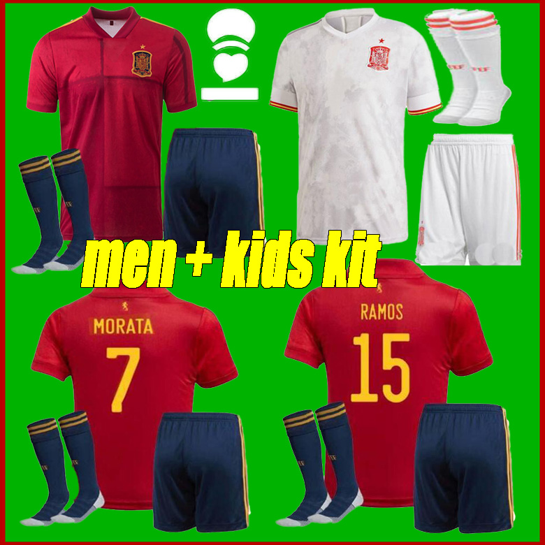 

Adult + kids kit 20-21 Spain home Away Soccer Jersey 2122 ASENSIO MORATA ISCO INIESTA PACO ALCACER Football shirts, Red