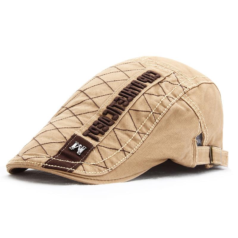 

Fashion Men Embroidery Berets Flat Hat Golf Driving Cabbie Caps Vintage Casual Gatsby Hat For Men, Black