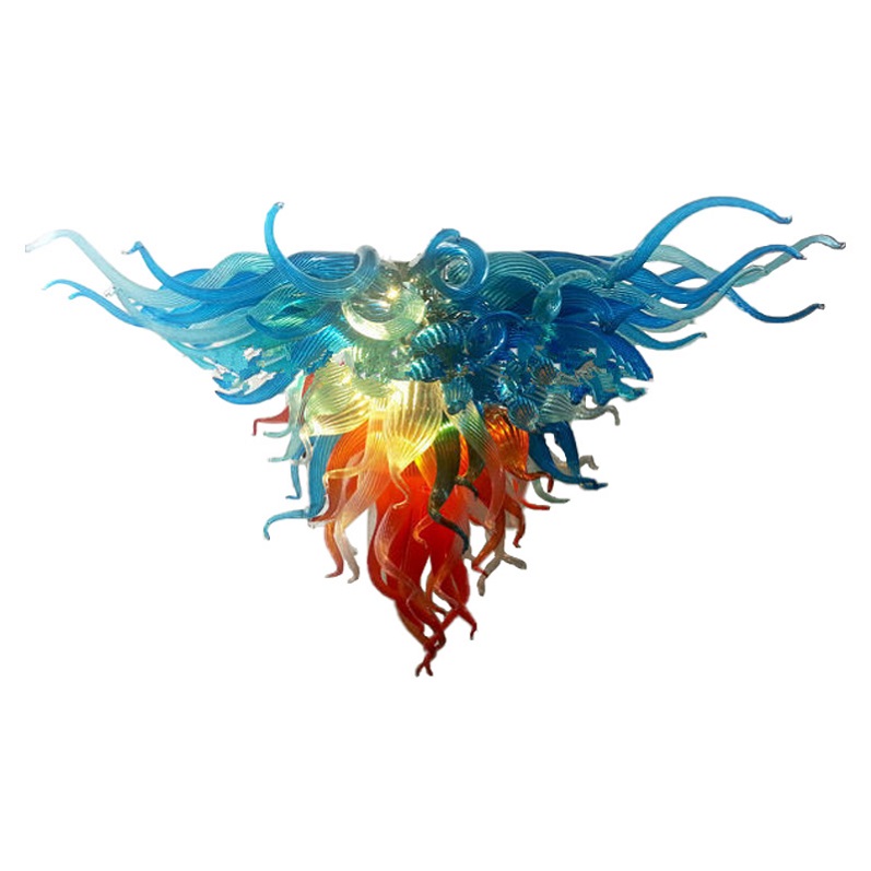 

unique style 100% handmade modern led chandelier lighting fixture blue pendant lights hand blown glass chandelier