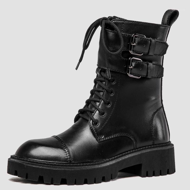 

Horsehide Motorcycles Boots Shoes 2020 Hot Sale Brand New Tide Fashion Natural Skin100% Genuine Leather Women Shoes1, Black