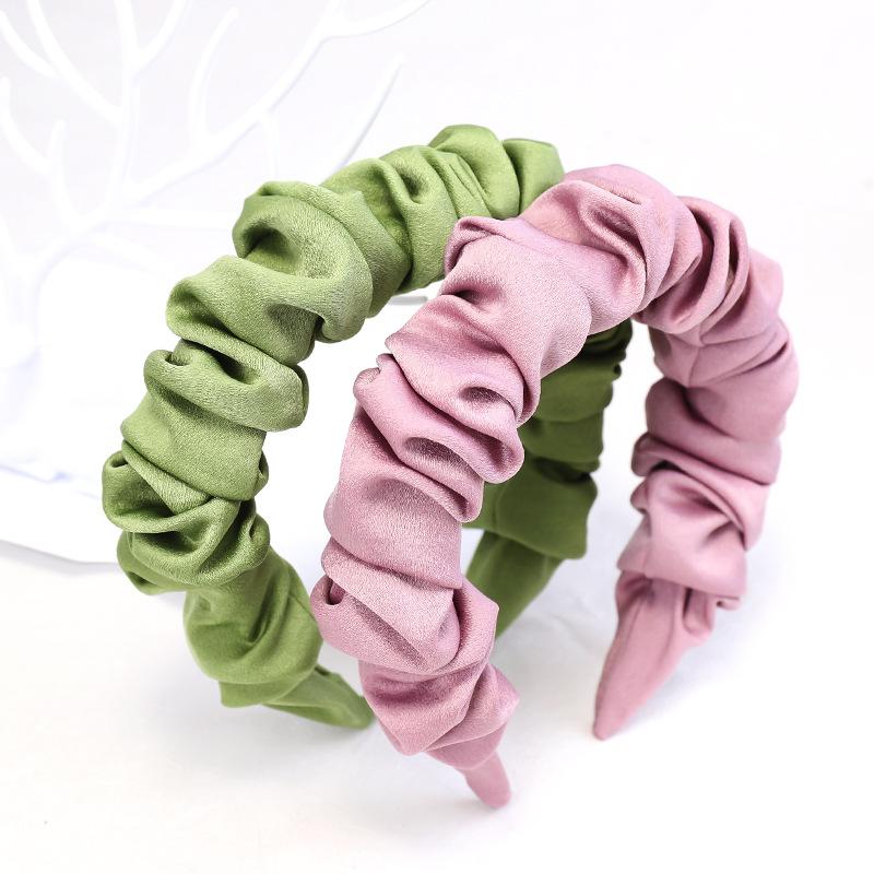 

Women Satin Volume Wave Headbands 2020 New Fashion Hairbands Big Size Head Band Bezel Hair Accessories