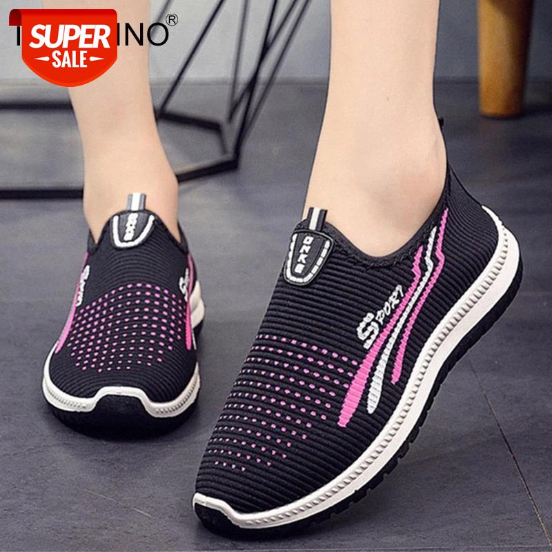 

Women Flat Sneakers Woman Autumn Vulcanized Shoes Casual Female Running Shoes Slip On Ladies Elastic Fabric Comfort Footwear #Wq0l, Black