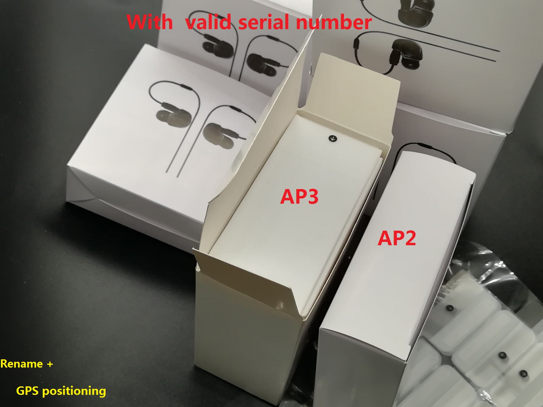 

5pcs DHL UPS Free H1 earphones chip Gps Rename Air Ap3 pro Ap2 Tws Gen 2 Pods pop up window Bluetooth Headphones auto paring wireles Charge