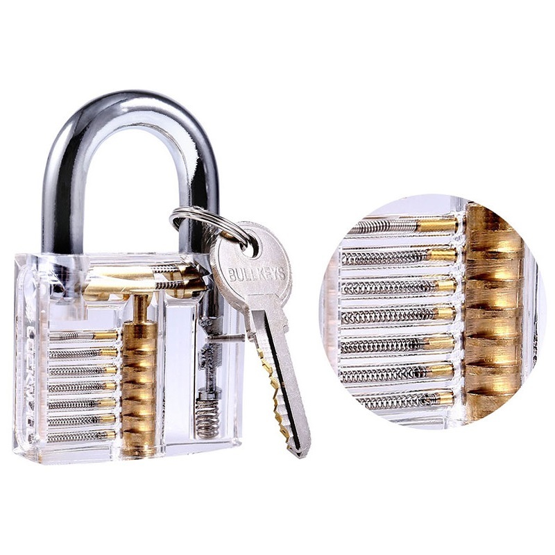 

lock pick set 12pcs Lock Pick Set Kit Locksmith Hand Tool Broken Key Extractor Remove Hook Hardware DIY With Practice Transparent Lock