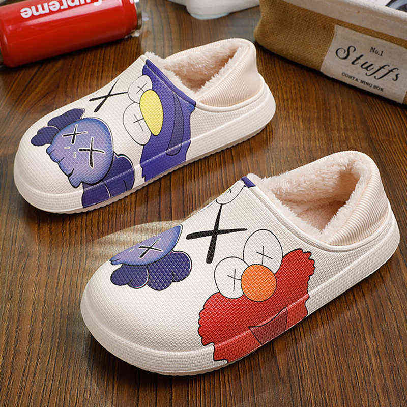 

Cartoon Men's Slippers Winter Indoor Warm Causal Shoes Men Plush Male Slippers Outdoor Walking Mans Anime Designer Shoes 2021 X220214, Yellow