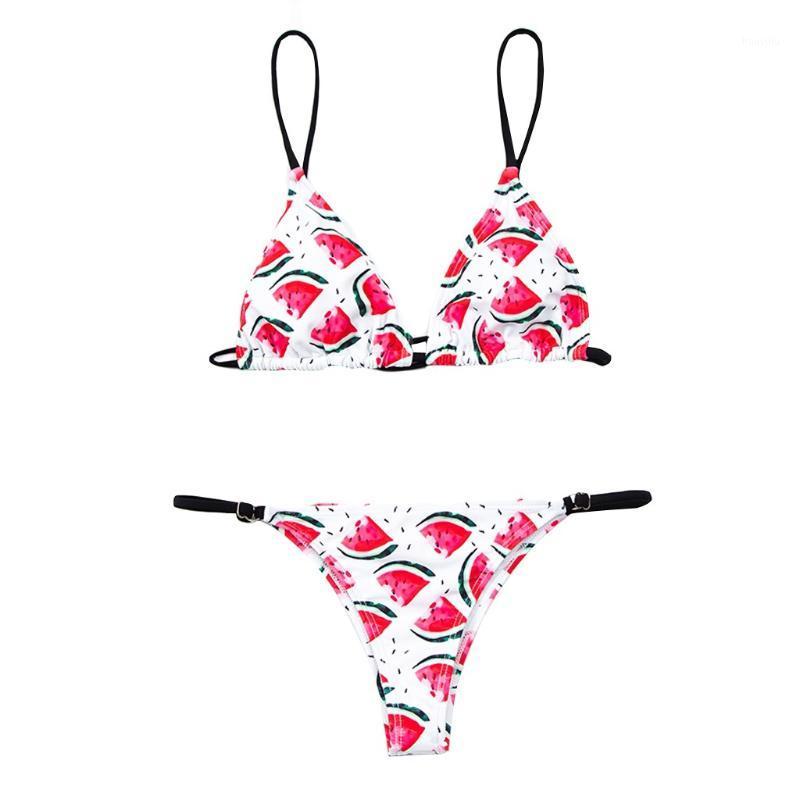 

AUSTNBEM Watermelon swimsuit female Sexy knot bikinis 2020 mujer Push up swimwear women bathers Summer beach wear bathing suit1