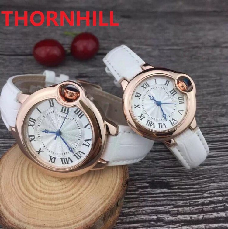 

Top Luxury Mens Watches Quartz Chronograph Round Roman Designer Wristwatch Iced Out Hip Hop Genuine Leather Strap Women Men Watch, As pic