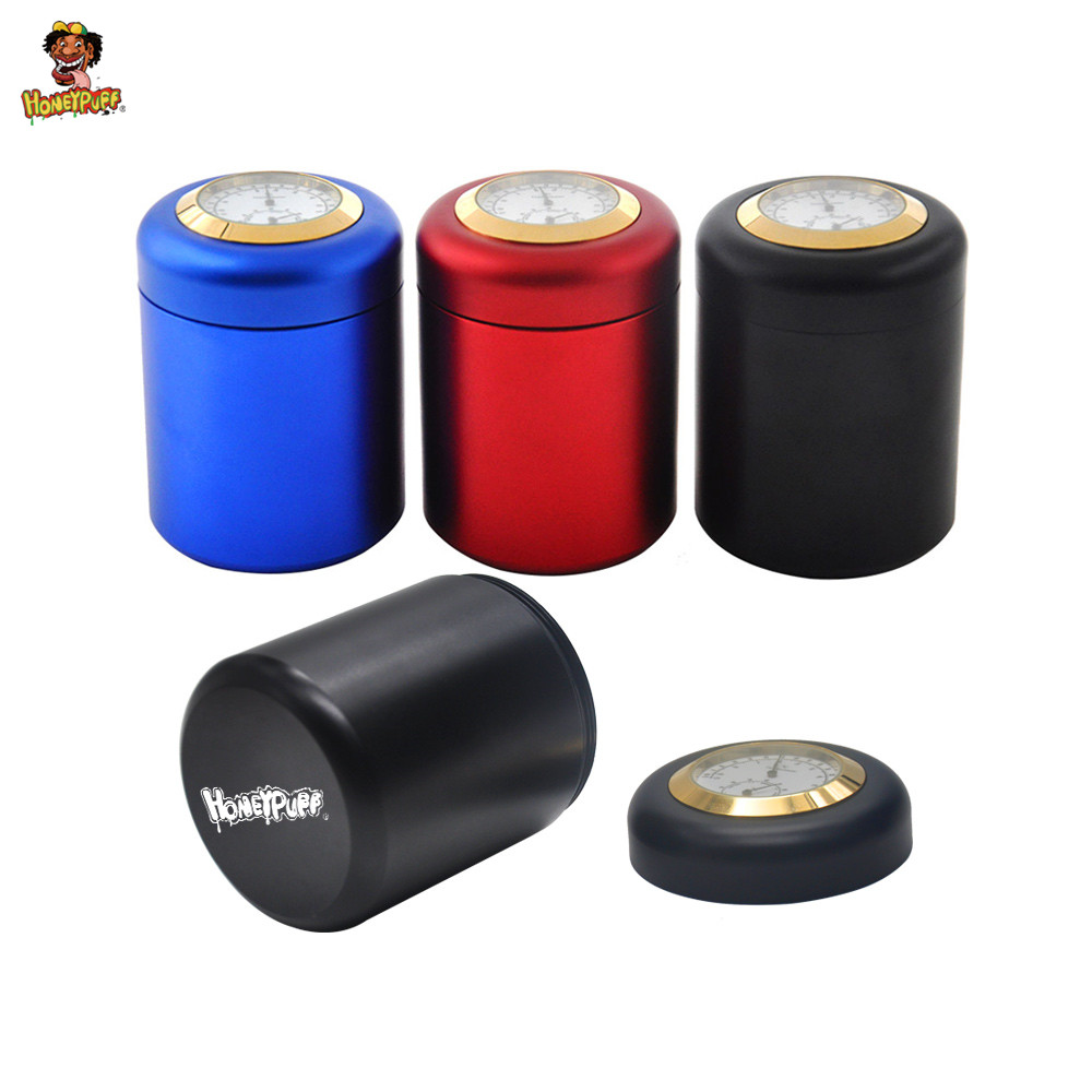 

Air Craft Aluminum Metal Storage Stash Jar Thermometer Hygrometer Airtight Proof Storage Container Aluminum Tobacco Pill Box Case Bottle