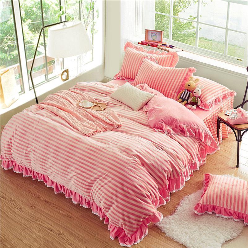 

J3 Fleece fabric winter duvet cover sets queen king size Jpc warm bedding set Flannel print Bedlinen1, Enhe7