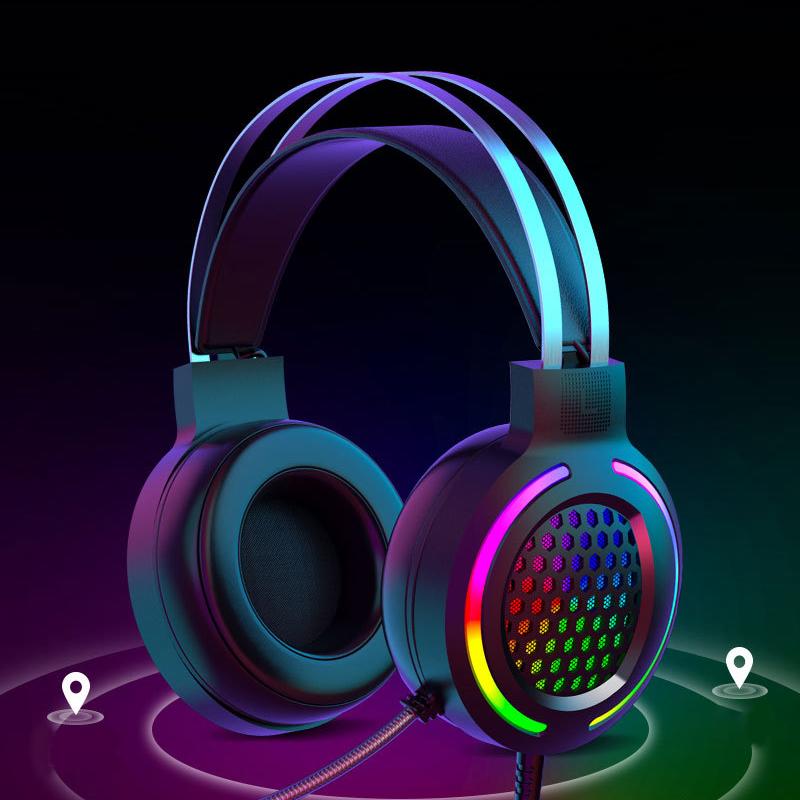 

3.5mm+USB Head-Mounted Computer Gaming Headset with Microphone Switch Volume Control Suitable for Desktop PC Laptop, Black