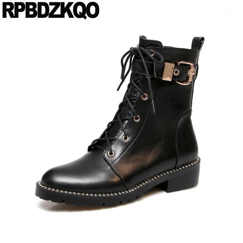 

diamond crossdresser big size rhinestone black japanese women ankle boots medium heel motorcycle shoes biker combat 101