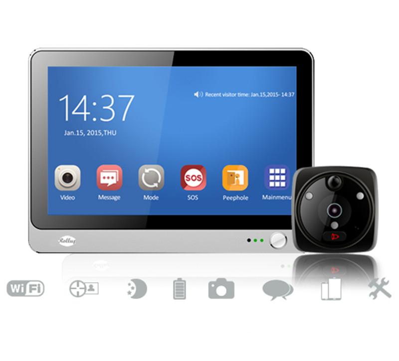 

7 Inch WIFI GSM Video Doorbell Intercom System Peephole Viewer SOS Function