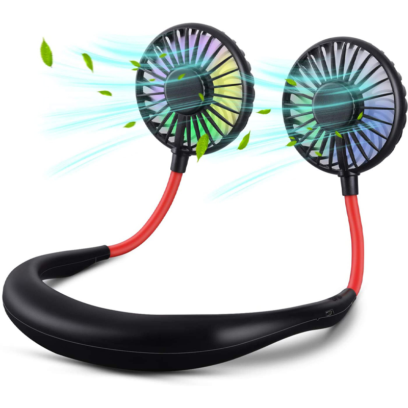 

Portable Fan Hand Free Personal Mini USB Gadgets Rechargeable 360 Degree Adjustment Head Hanging Neck Fans for Travel Outdoor