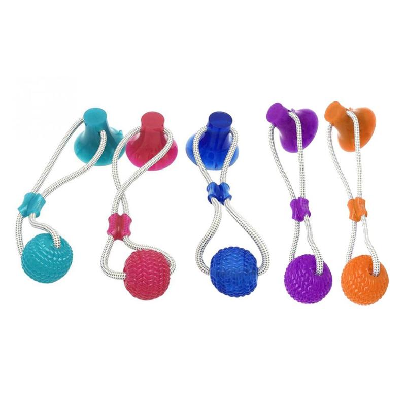 

8cm Pet Toy Dog Interactive Suction Cup Push TPR Ball Toys Elastic Ropes Pet Tooth Cleaning Chewing Playing IQ Treat Puppy Toys