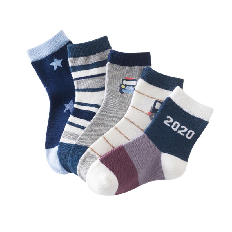 

5 Pair Socks Baby Girls Boys Cute Breathable Floral Print Winter Socks Short Tube for Kids, M/L/XL, As pic