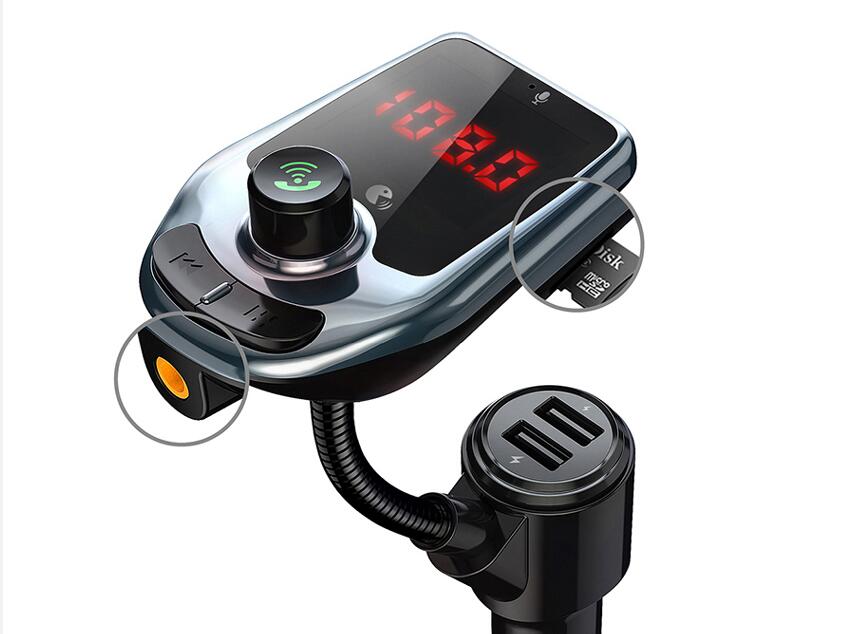 

D5 Wireless Bluetooth car MP3 Player Radio Car Bluetooth FM Transmitter Audio Adapter Speaker Fast USB Charger AUX LCD Display