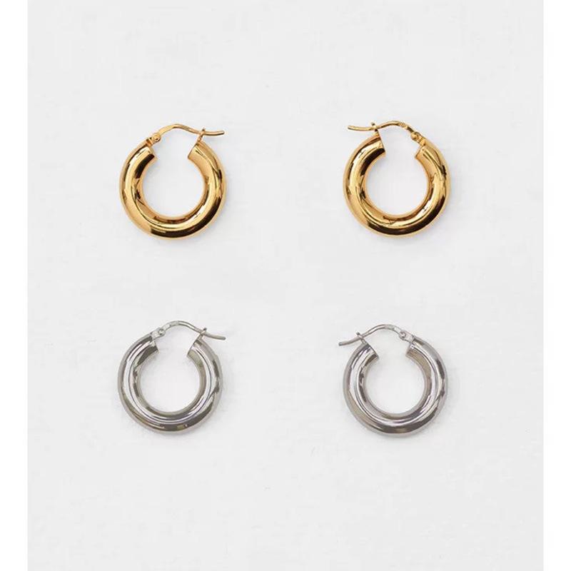 

HOOP cold air French simple design solid Earrings PRECIOUS coil fashion