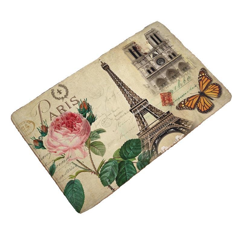 

CAMMITEVER Vintage European World Famous Building Paris Tower Butterfly Bedroom Rug Living Room Area Rugs Slipping Resistance, 2158-2