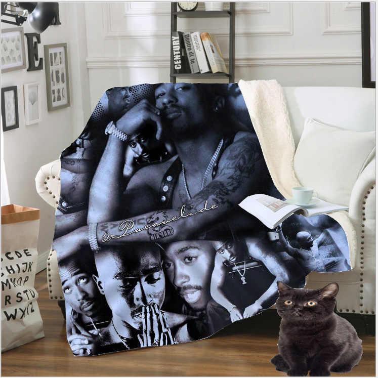 

2pac Tupac Fleece Blanket Plush 3d Printed for Adults Sofa Sherpa Fleece Bedspread Wrap Throw Blanket style-5