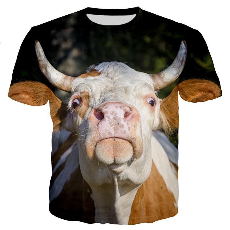 

Men's T-Shirts Cow Funny Men/women Fashion Cool 3D Printed Casual Style Tshirt Streetwear Tops, White;black