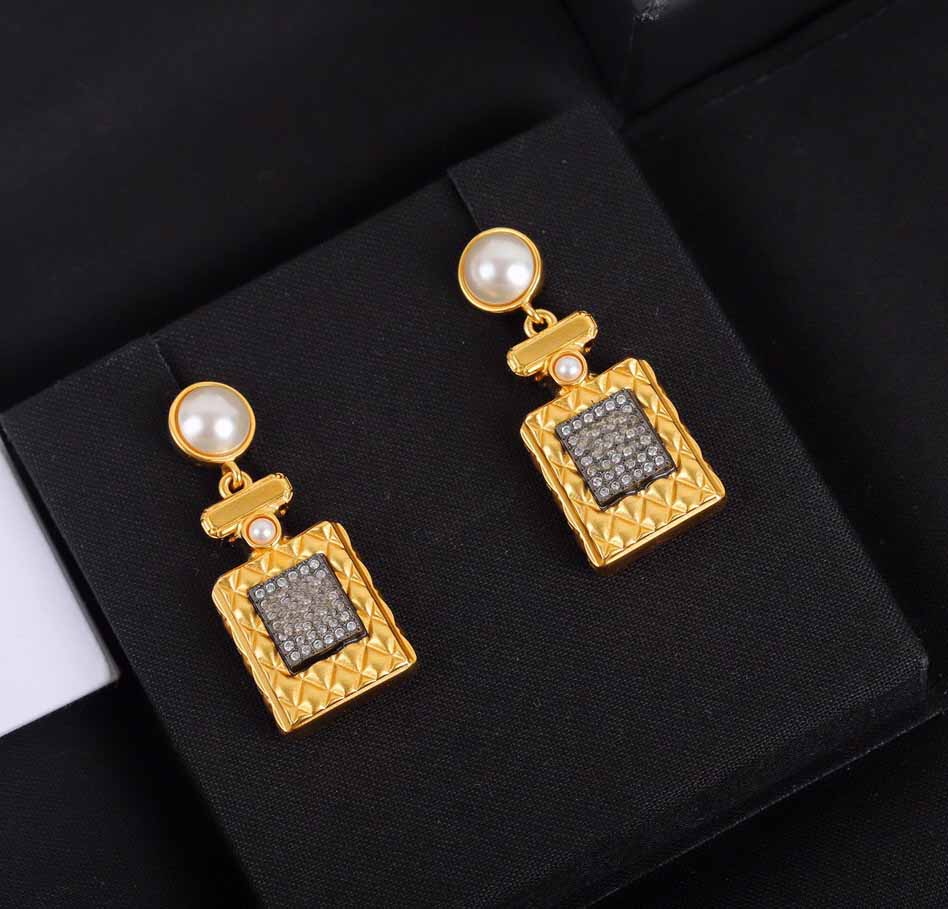 

charm earring have stamp clearly bottle shape pendant necklace with diamond and pearl necklace long chain drop earring fre